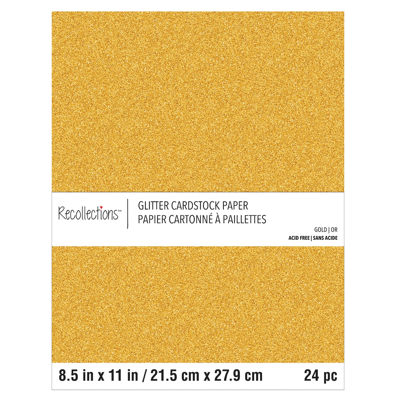 12 Packs: 24 ct. (288 total) Glitter 8.5" x 11" Cardstock Paper by Recollections™